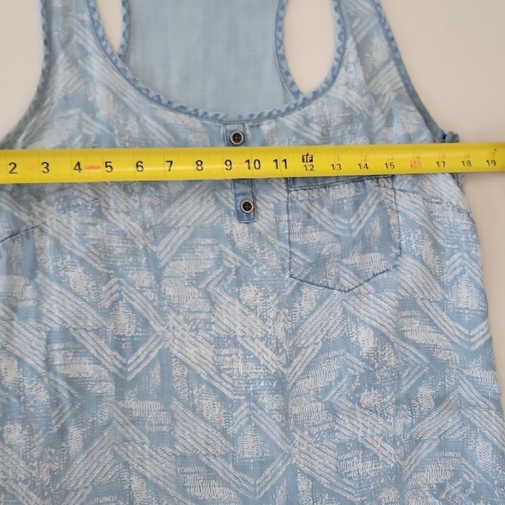 Buttons Light Blue Boho Tank Top Tunic - Picture 12 of 16